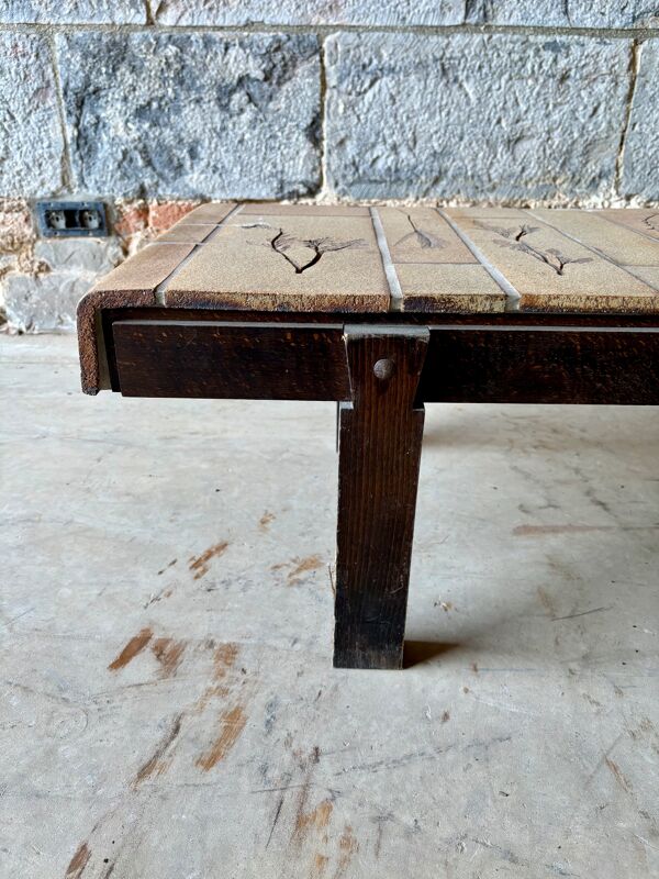 Table basse Roger Capron en céramique Vallauris – Années 60