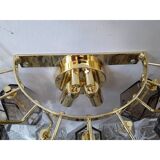 Set of Two Contemporary Transpaernt and Fumè "Poliedro" Murano Glass Wall Sconces