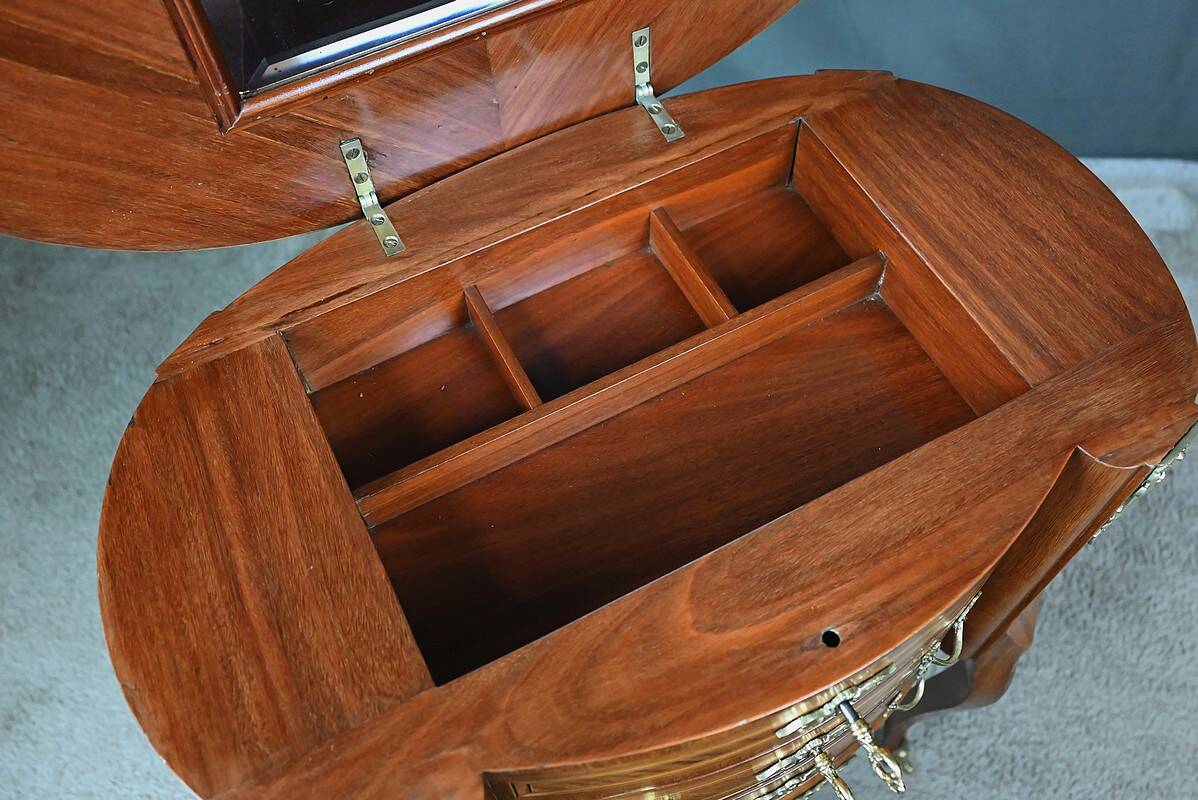 Petite Commode Coiffeuse en Acajou, style Transition – 1940