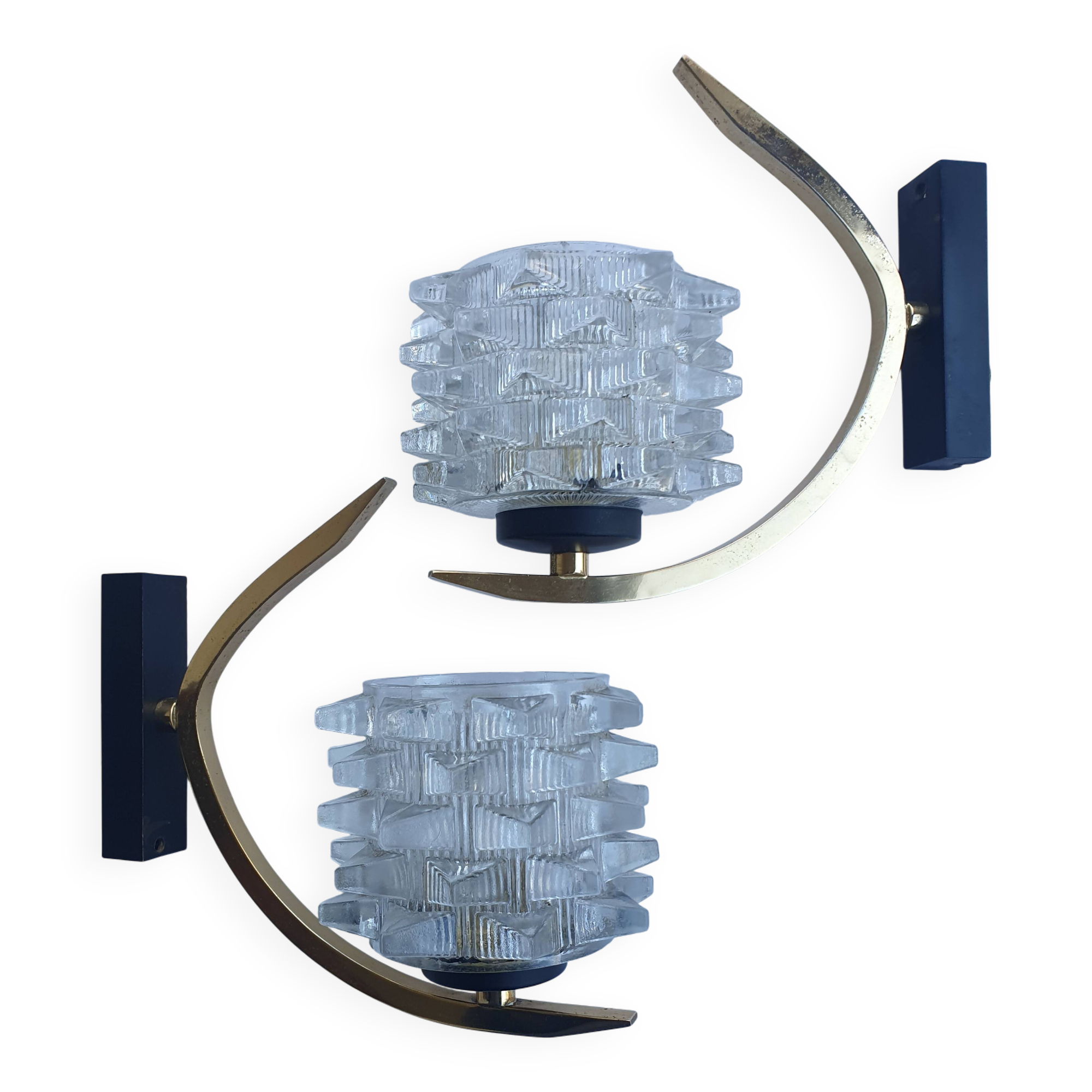 Pair of antique gold wall sconces