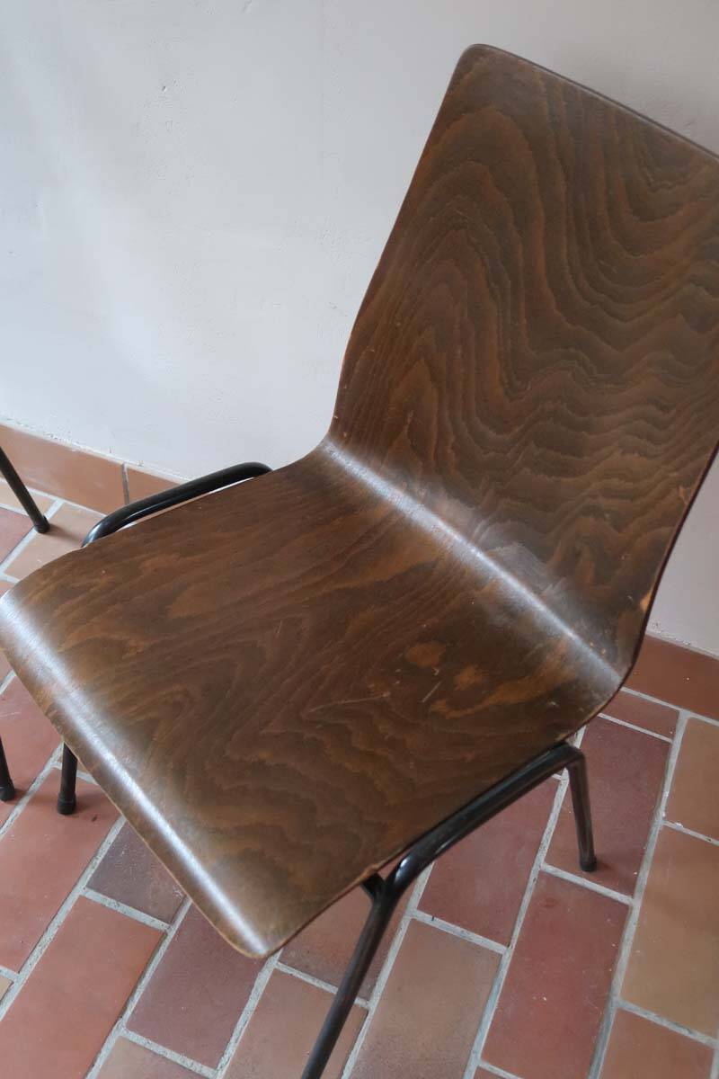 set of 10 vintage stackable chairs