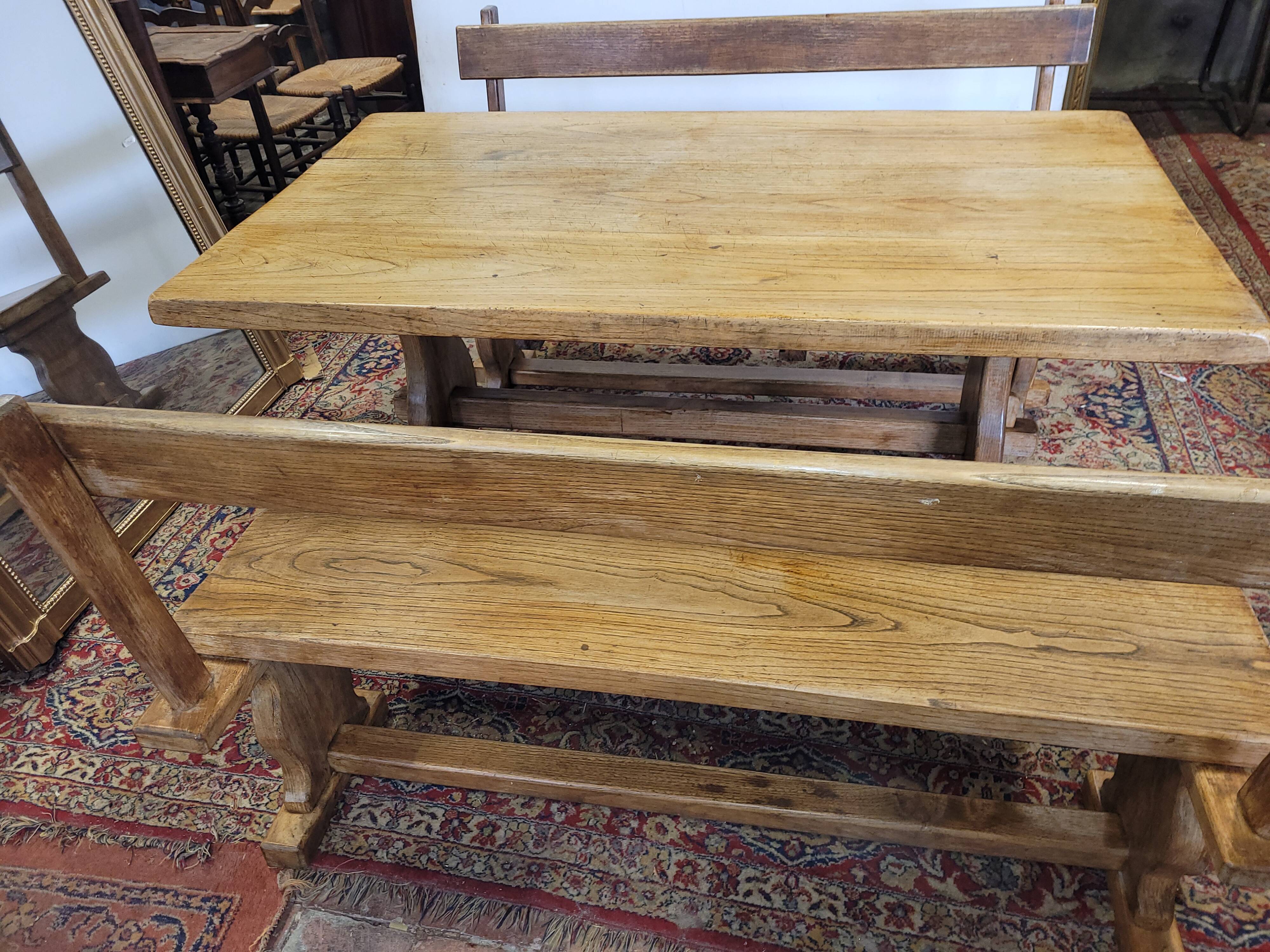 Farm table with benches