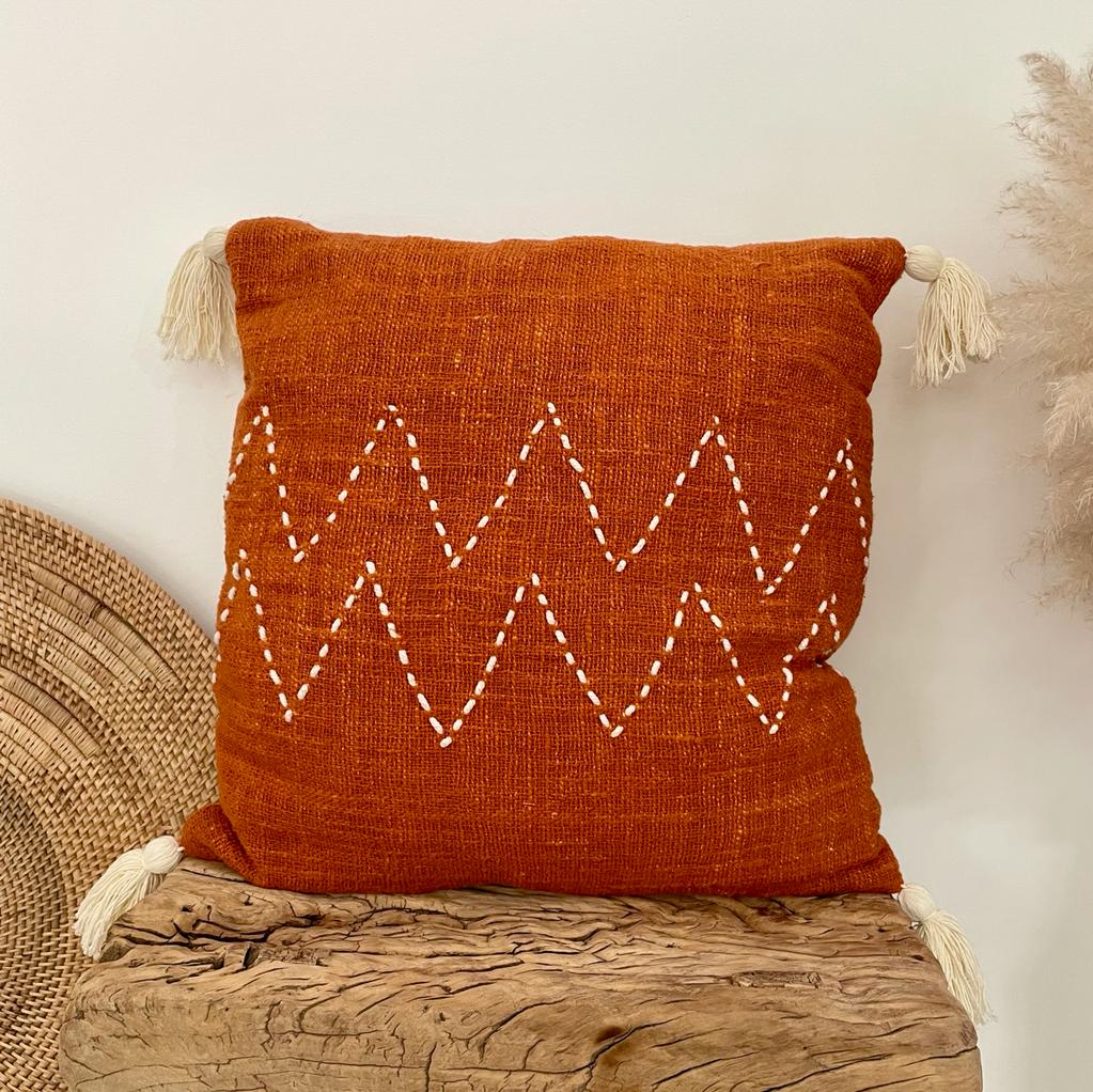 Bohemian cushion cover zak terracotta