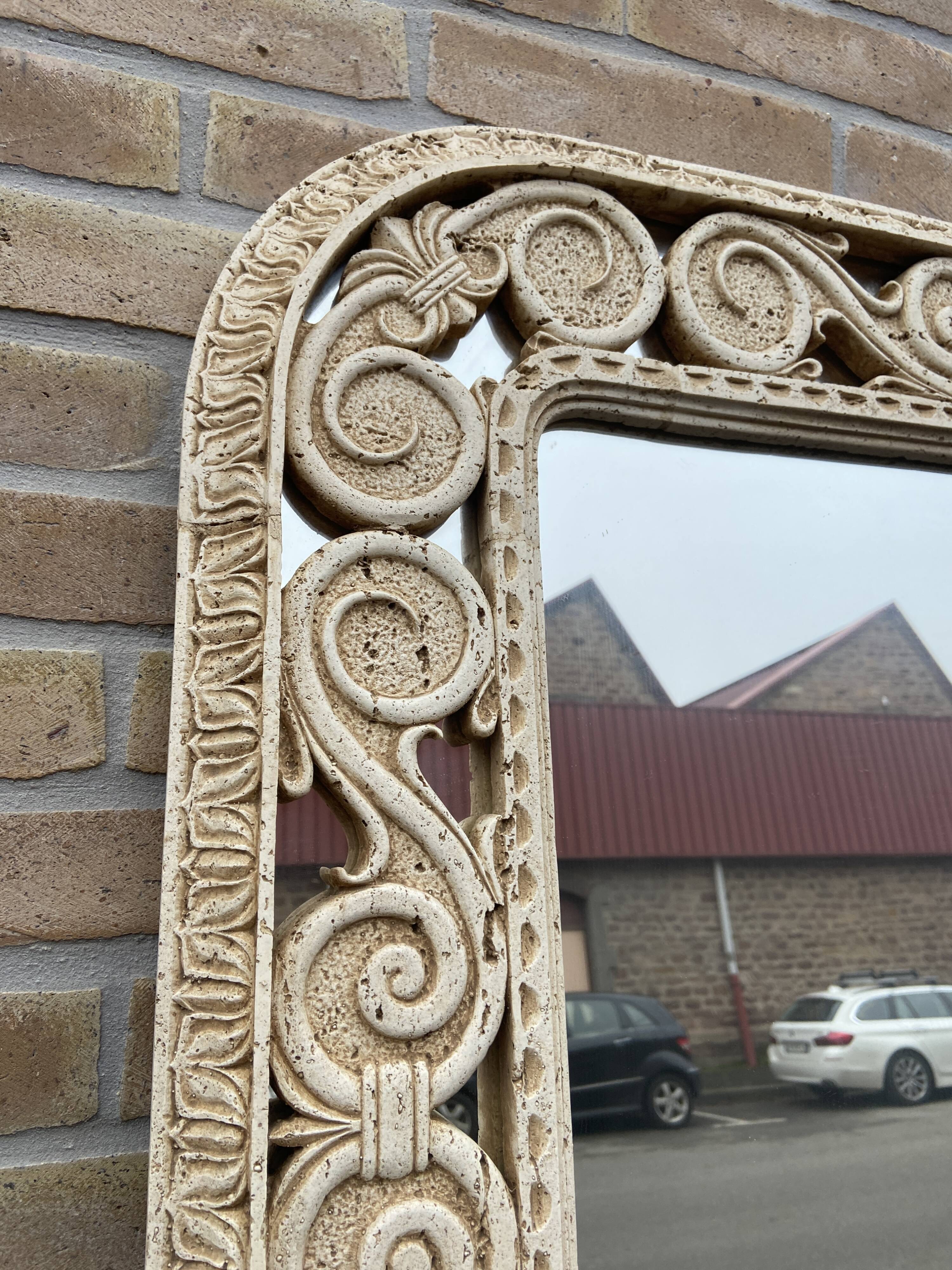 Old mirror mirror vintage mirror style antique travertine from italy