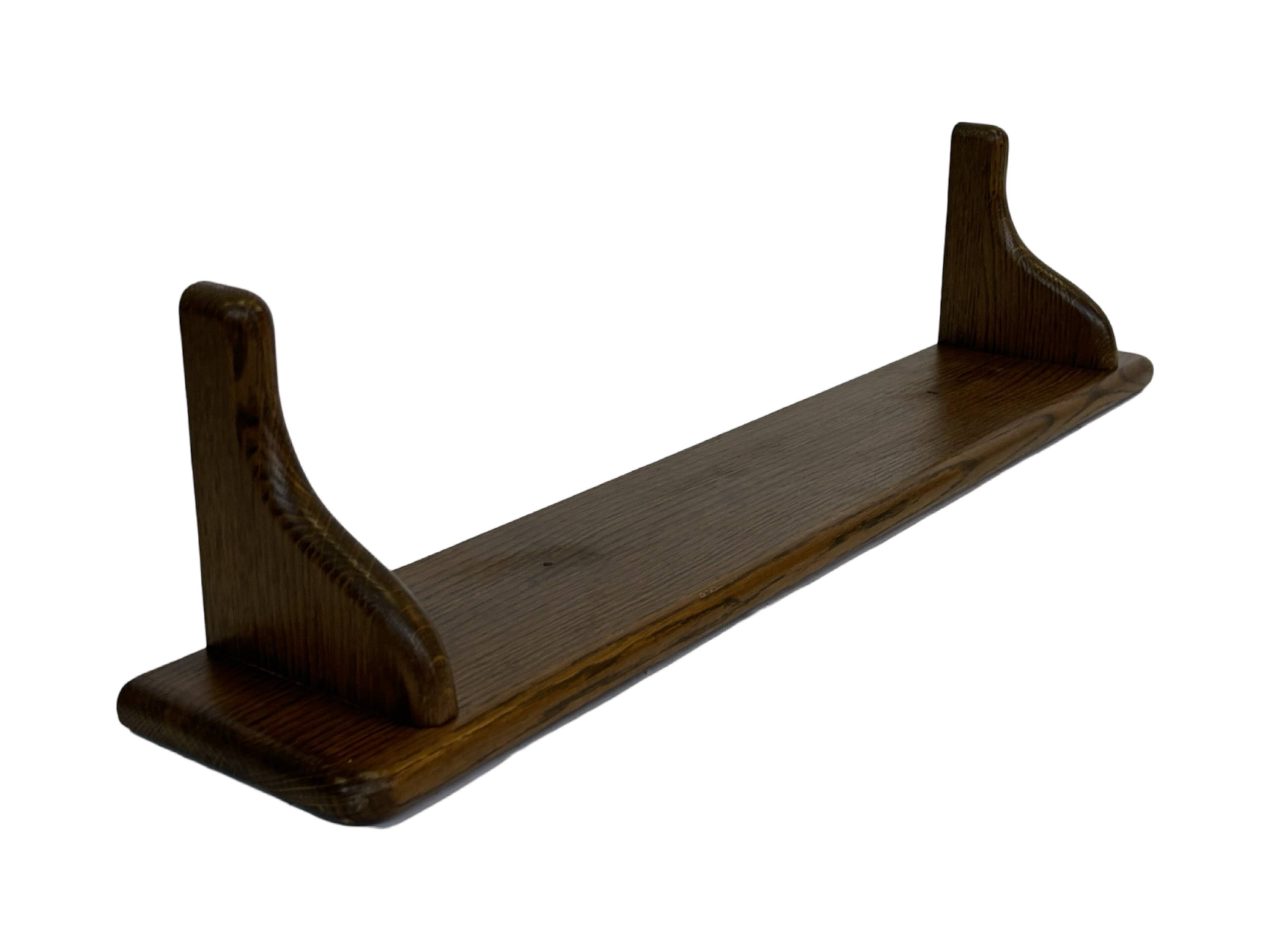 Vintage book shelf wall rack 1970s wood minimalist design