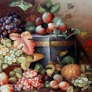 Still life with fruits. Oil on canvas. Signed.