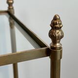 Pair of brass side tables attributed to Maison Jansen