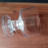 6 vintage French transparent cavalier champagne glasses with thick stems