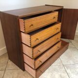 Vintage dresser, five drawers, one door, 60/70