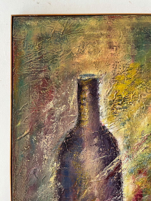 Nature morte aux bouteilles, huile sur toile