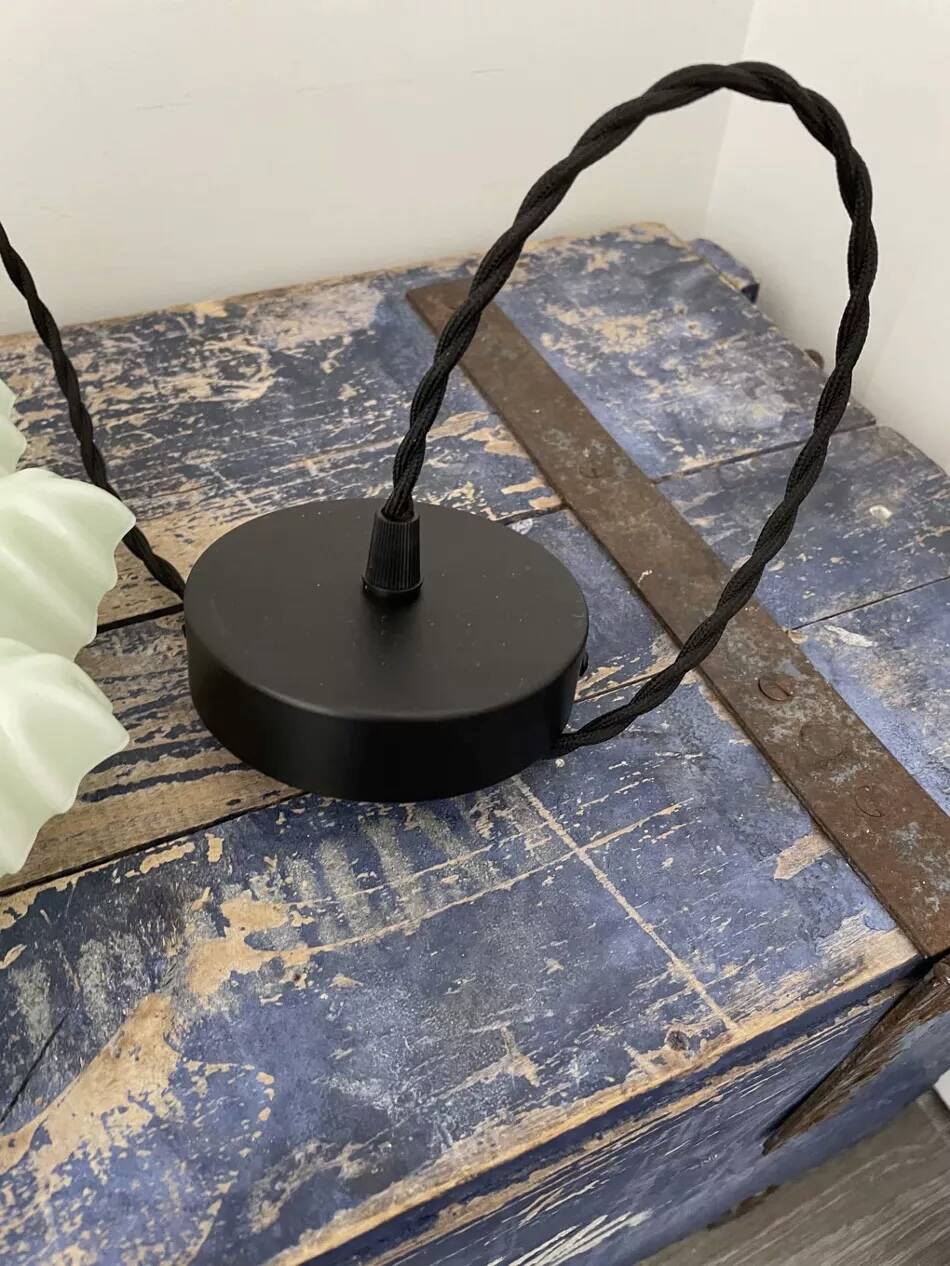 Vintage green opaline pendant light