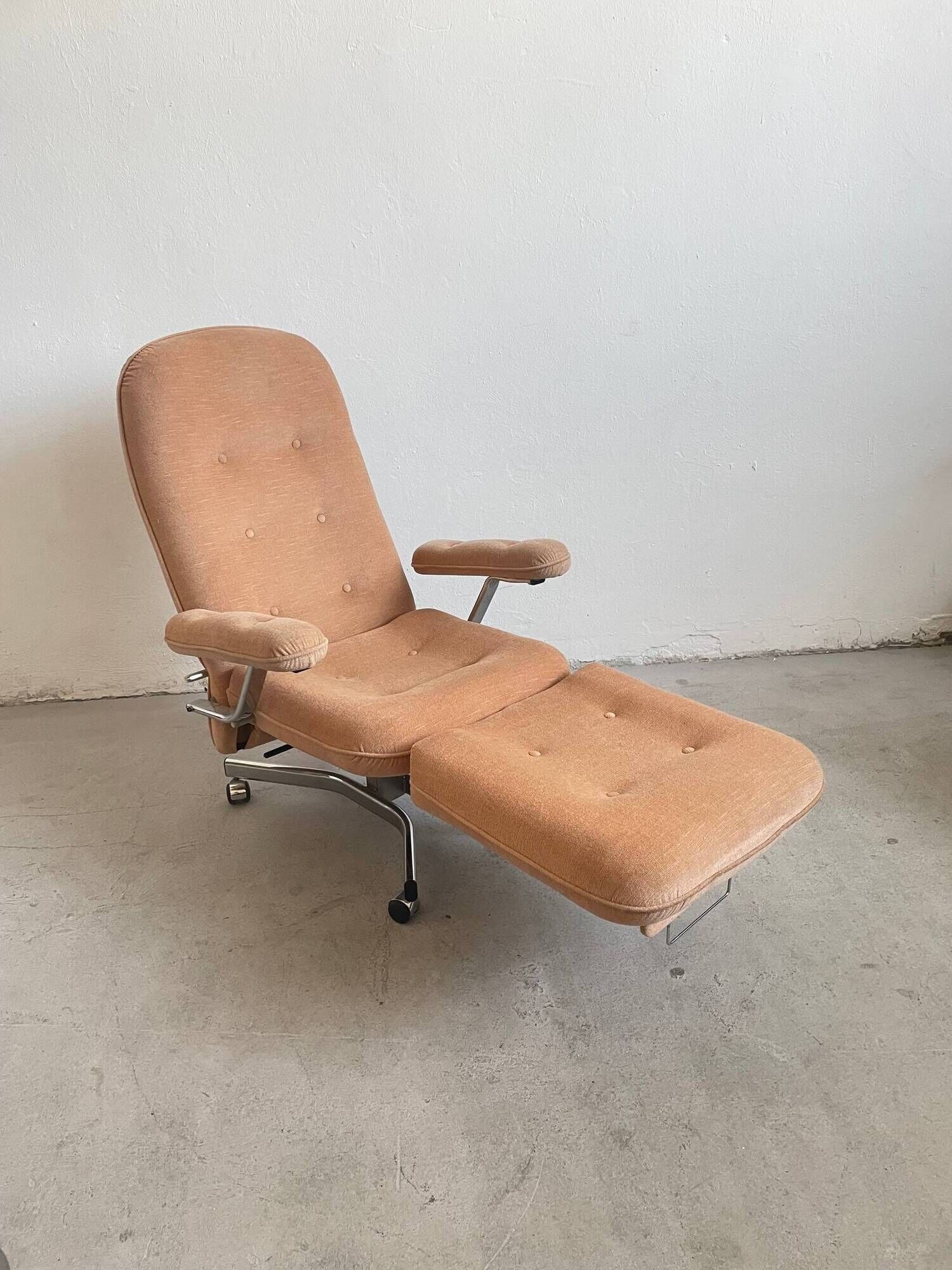 Vintage Everstyl Armchair Convertible, Multi-functional Recliner France 70s