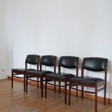 4 Scandinavian chairs skaï black