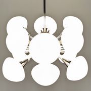 Sputnik chandelier with 12 frosted glass lights, Italy circa 1970.