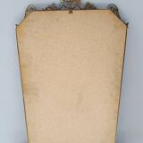 Vintage Shield Shaped Wall Mirror with Brass Frame, Italy