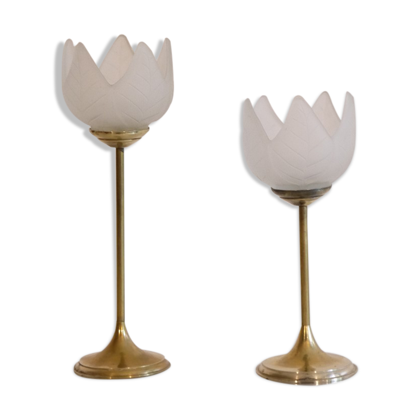 Scandinavian candlesticks in brass and glass