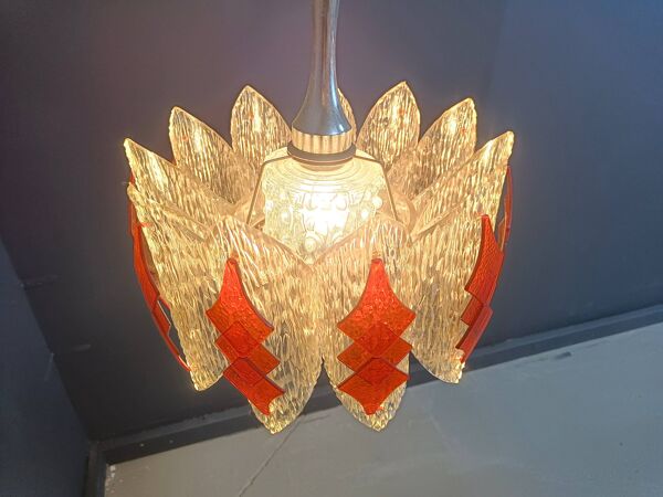 Chandelier en acrylique de l'ère spatiale par Marbach Leuchten, Allemagne, années 1960.
