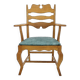 1960s Henning Kjærnulf Razorblade armchair in solid oak for EG Møbler, Denmark