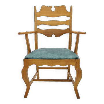 1960s Henning Kjærnulf Razorblade armchair in solid oak for EG Møbler, Denmark