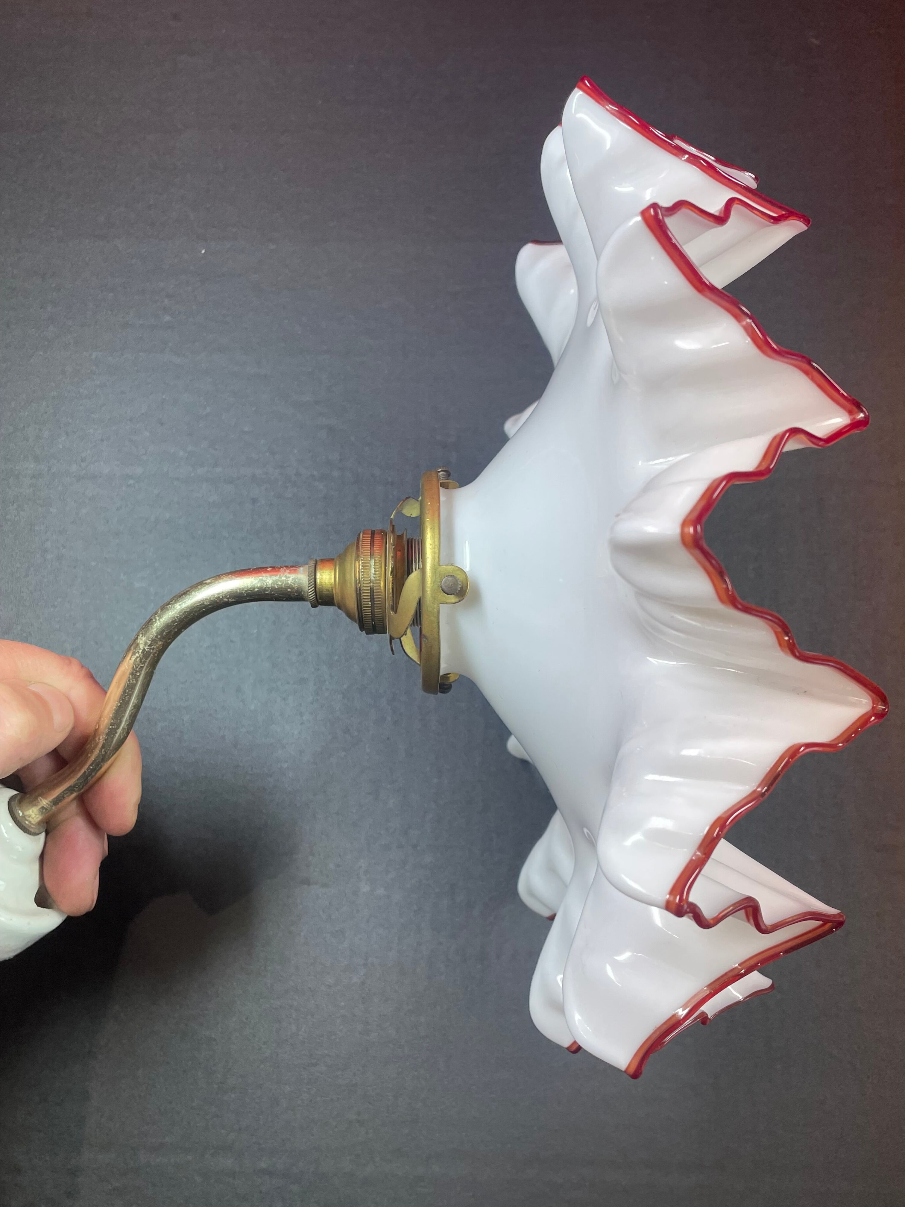 Old Suspension complete lampshade pleated glass wall lamp vintage ceiling lamp