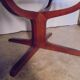 Round table central feet with 2 extensions of the 70s / 80s