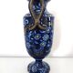 Petit vase bleu aux oiseaux
