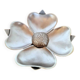 Cendrier fleur de lotus en métal argenté, 1970