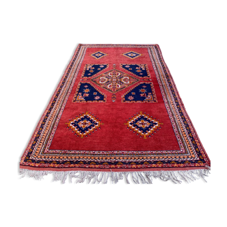 Vintage moroccan rug 320x201 cm tazenacht berber atlas, tribal red, blue large