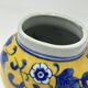 Yellow Chinese vase with blue patterns, 19th century