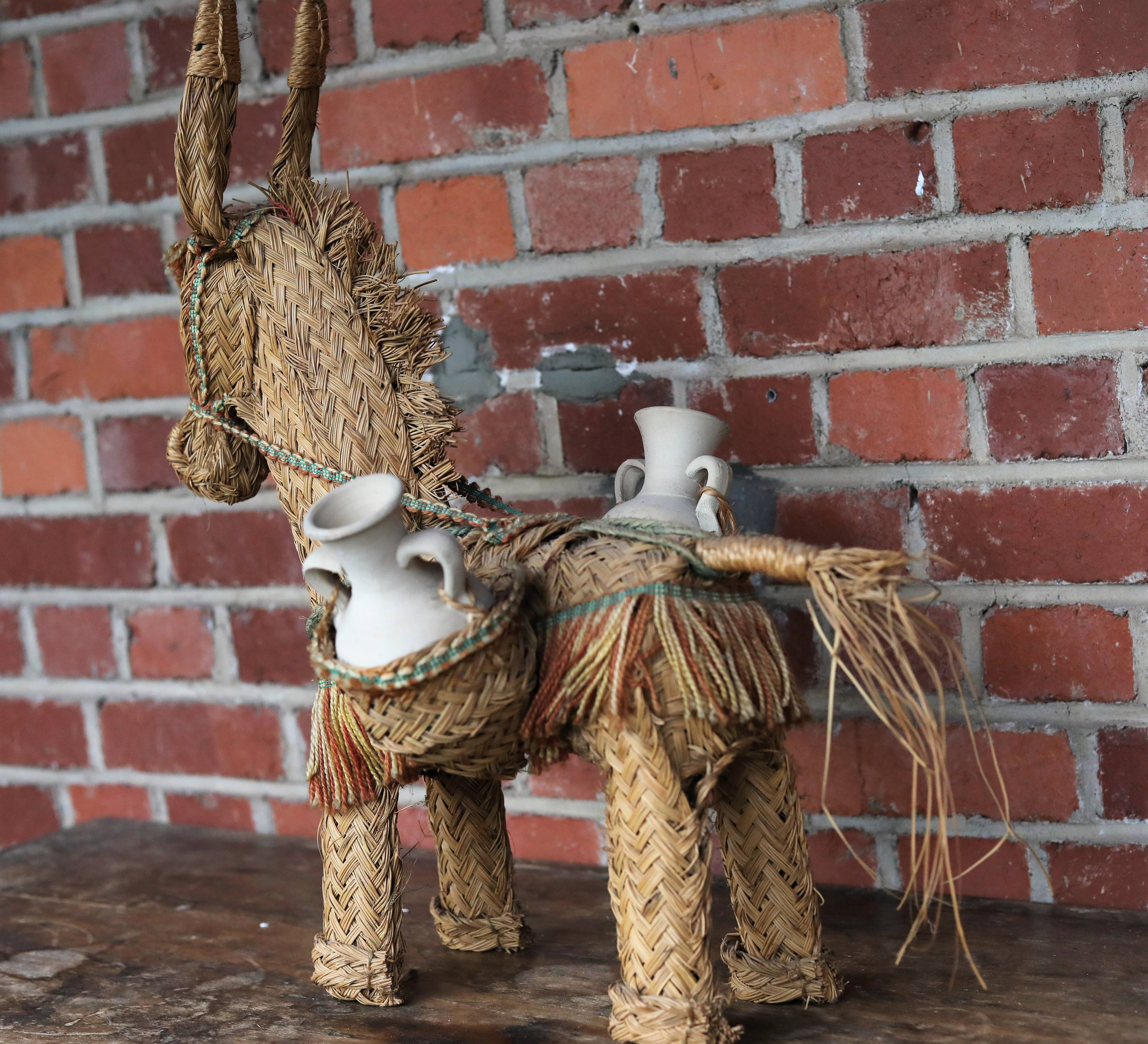 Provençal donkey in rattan