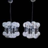 Pair of Chrome Sputnik Chandeliers by Motoko Ishii for Staff 1970