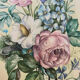 Peinture sur soie bouquet de fleurs dans cadre ovale