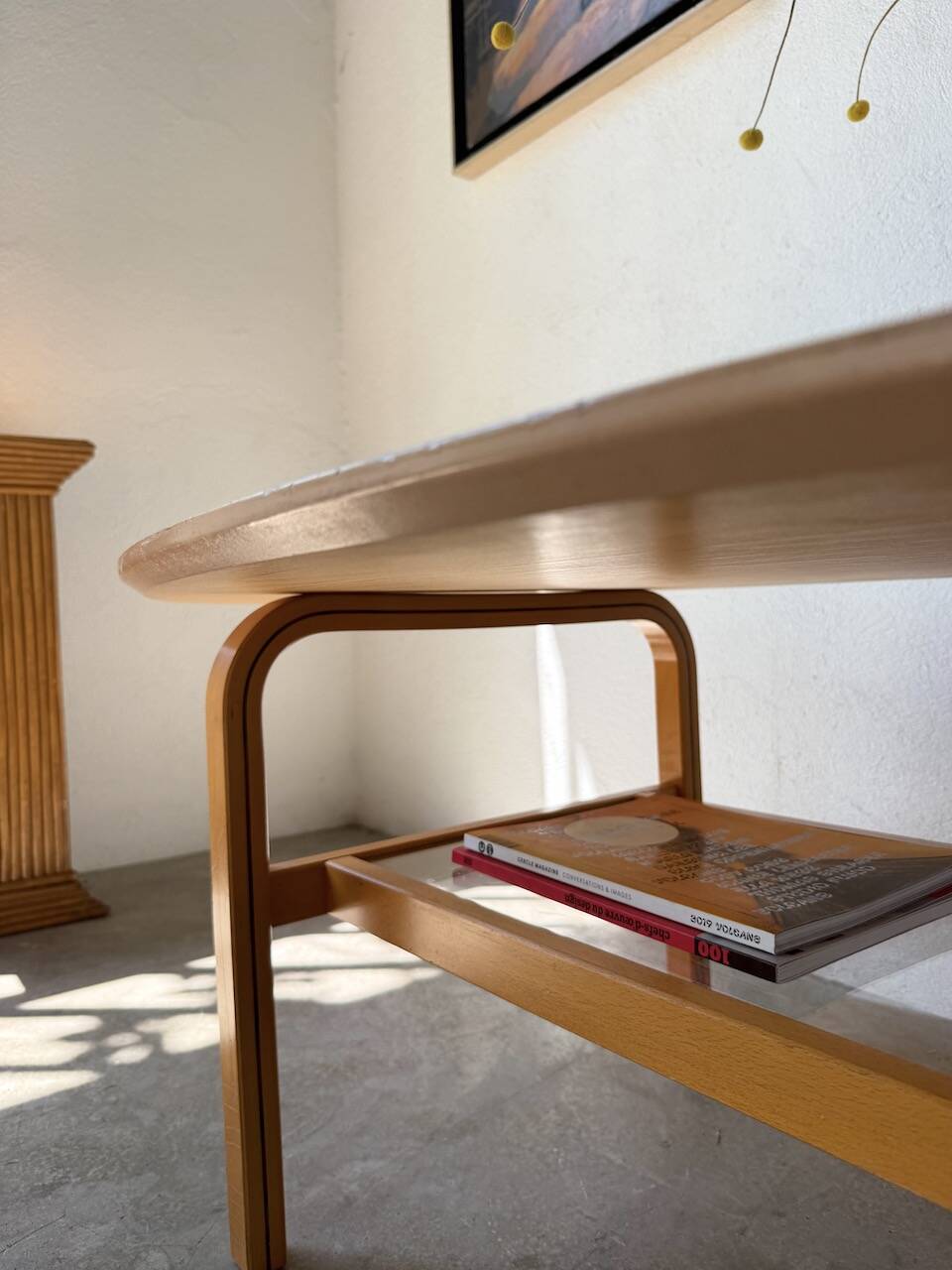 Oval coffee table beech 1980 Aalto Ikea