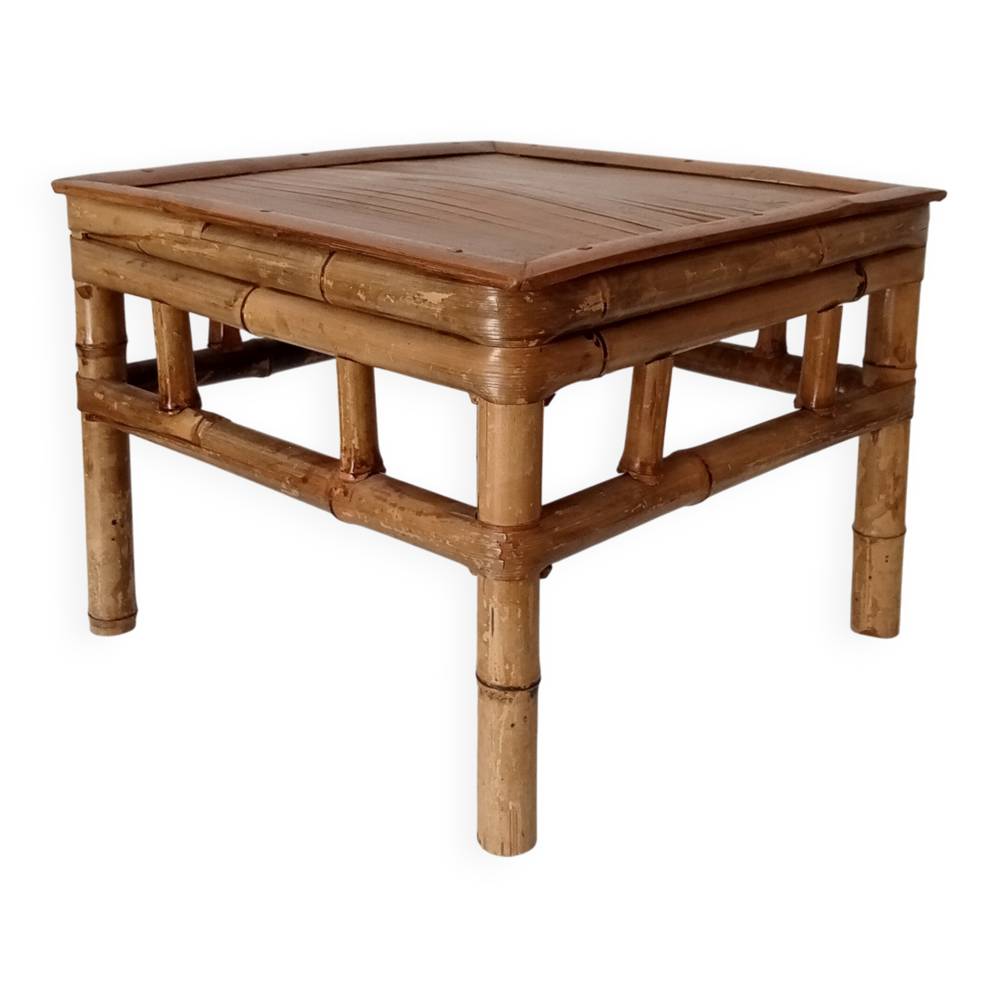 Vintage bamboo bedside table from the 70s.