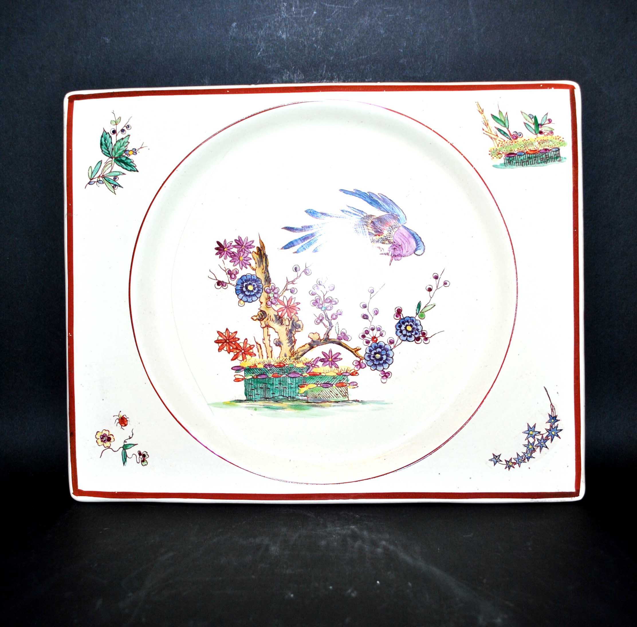 Flat rectangle boch freres for la louviere 1940 bird and bonzaï