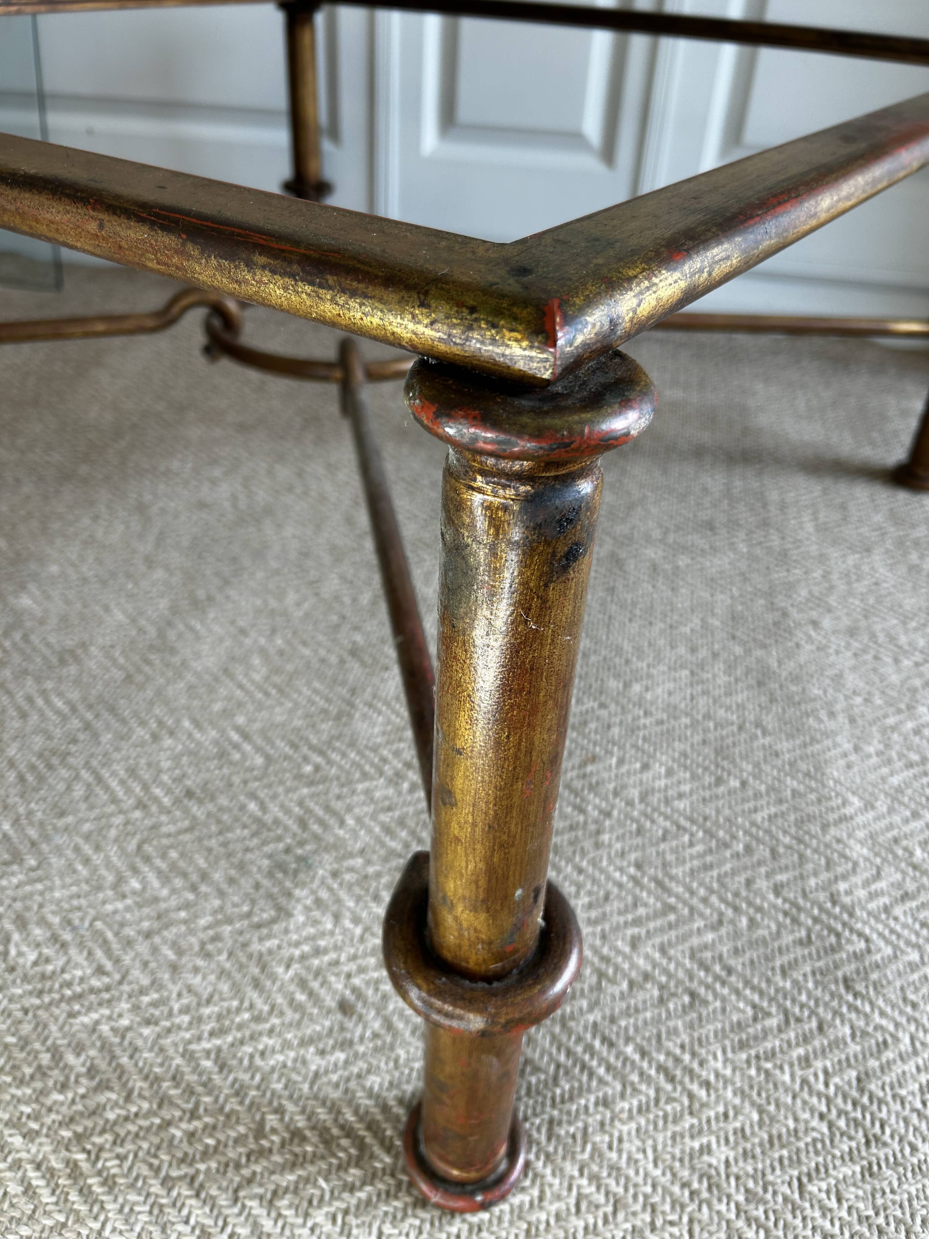 XL Gilt Coffee Table, Italy, 1970's, by Giovanni Banci for Hermes