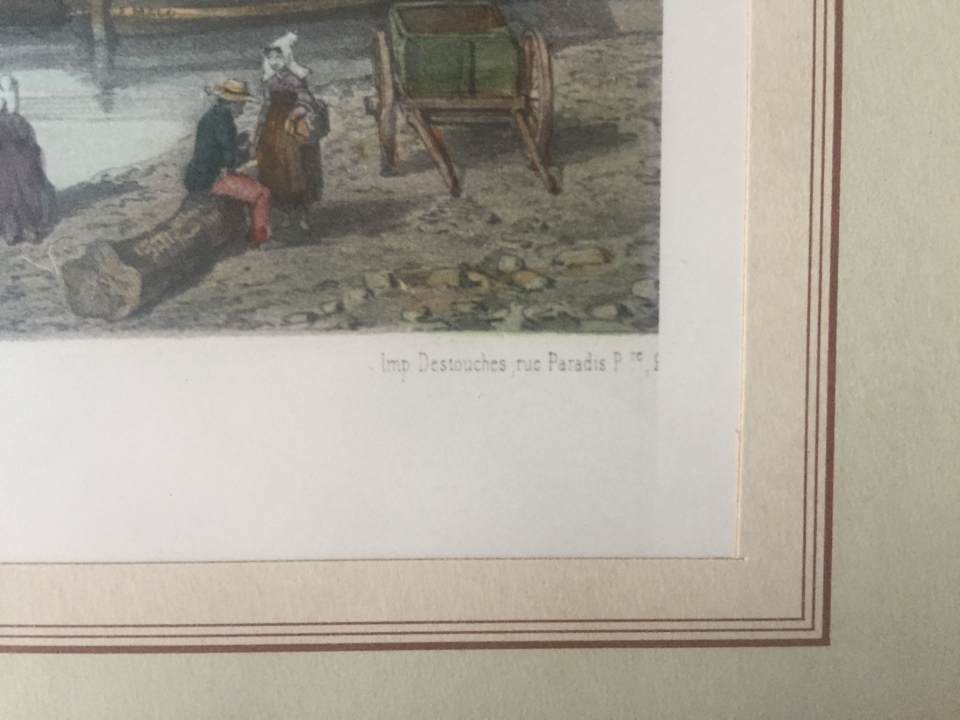 Lithograph by L.A. Asselineau (1808-1889) - View of calvary in Rennes