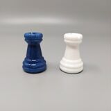 Échecs des années 1970 en albâtre Volterra faits à la main, fabriqué en Italie