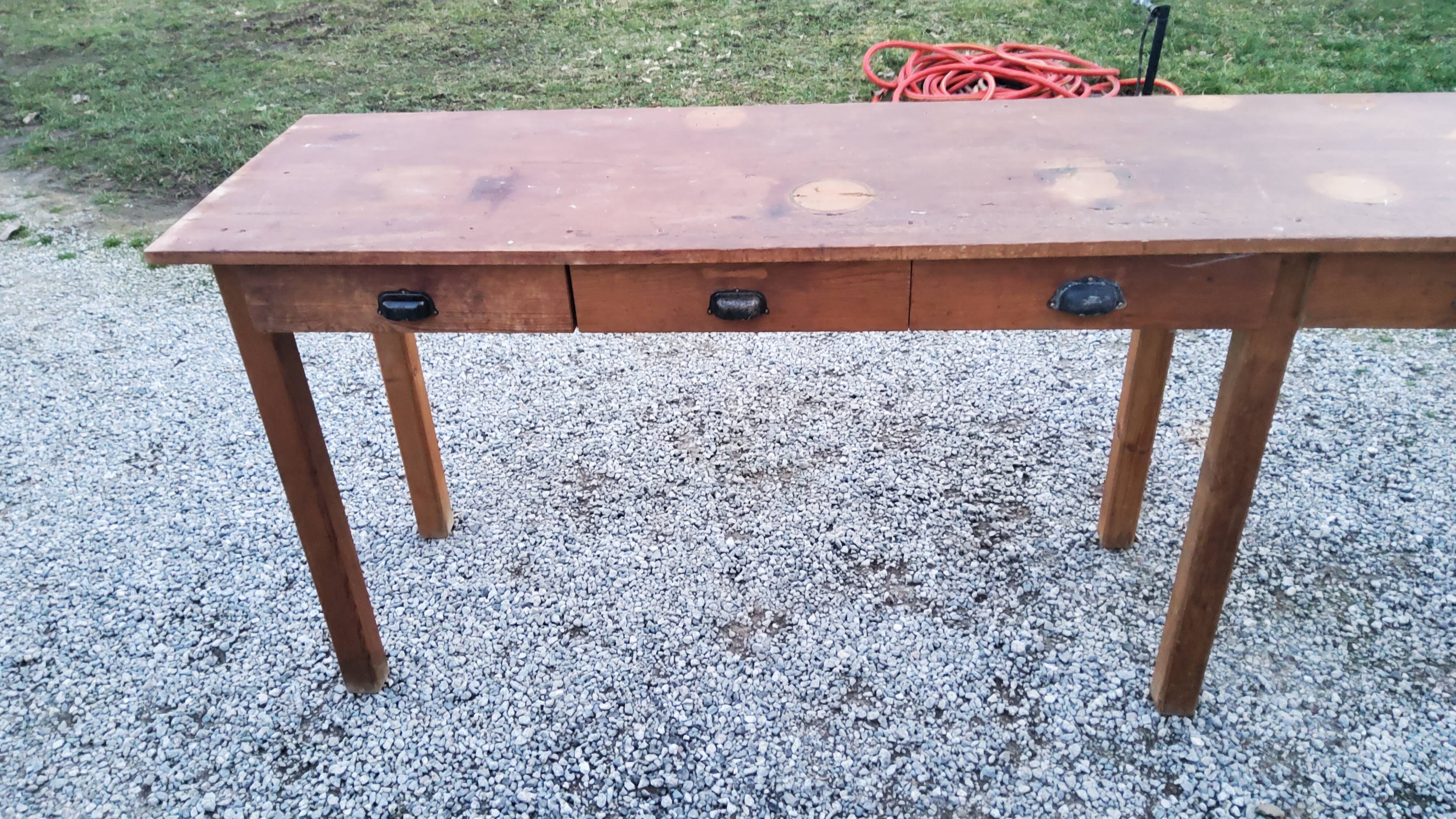 Old jewelry workshop workbench table 6 feet 6 drawers 271cm