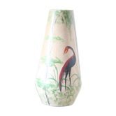 German ceramic vase foreign storks pattern, 1960