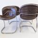 Rima Sabrina set of 4 leather dining chairs by Gastone Rinaldi