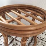 Pouf  rotin vintage