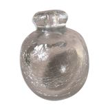 Vase boule en verre craquelé
