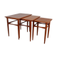 Scandinavian trundle tables made in teak Kai Kristiansen