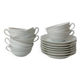 Set of 7 Limoges porcelain cups and saucers