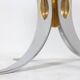 White marble and chrome and gold metal table. 1970s.