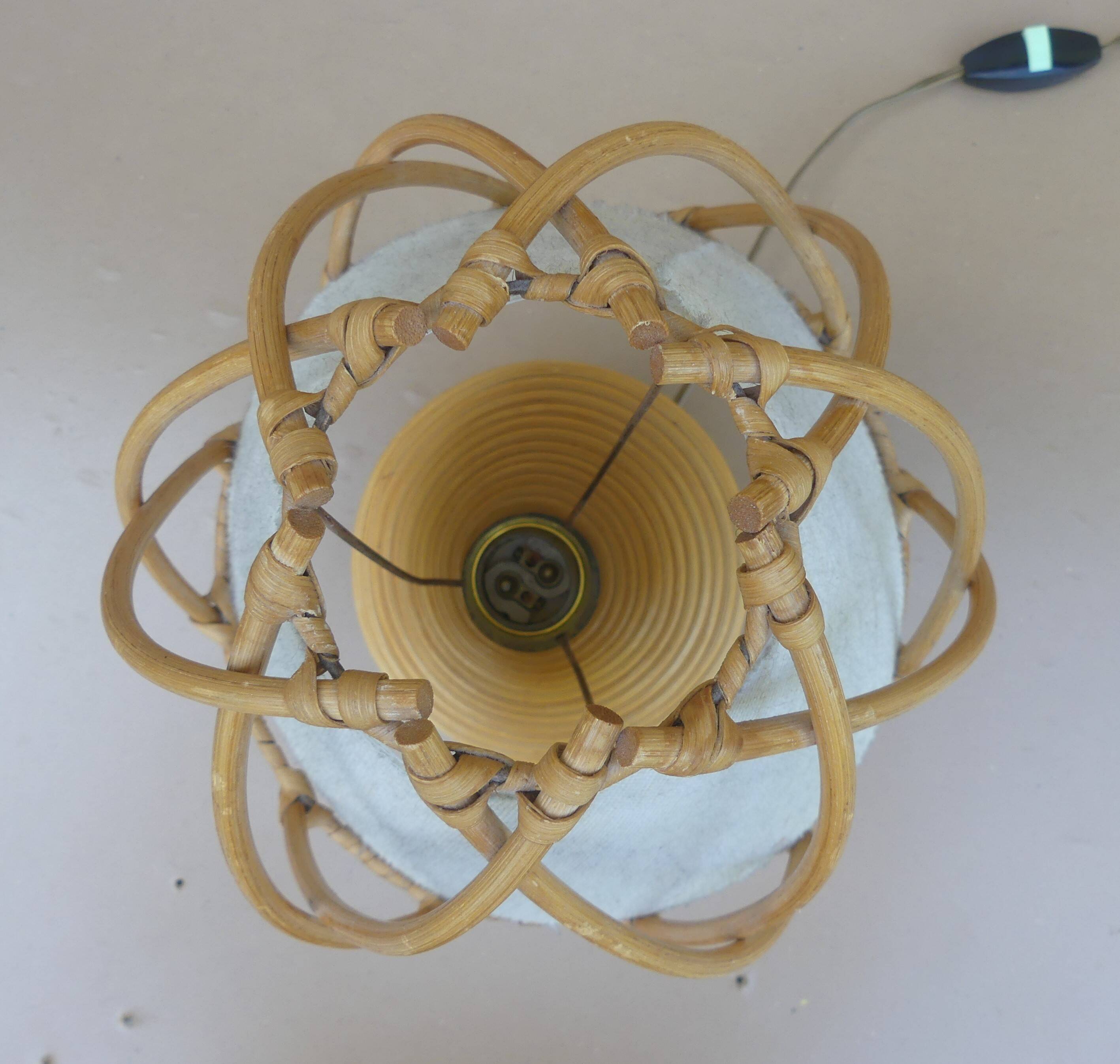 Louis SOGNOT rattan bedside lamp