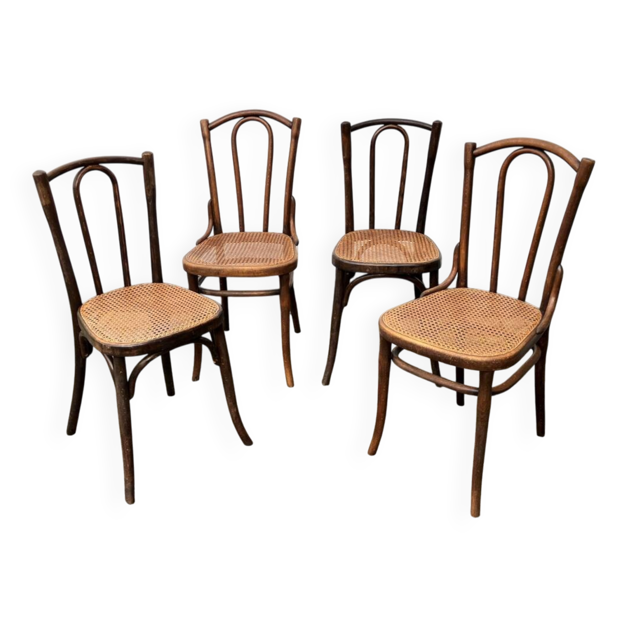 4 Thonet and Fischel bistro chairs