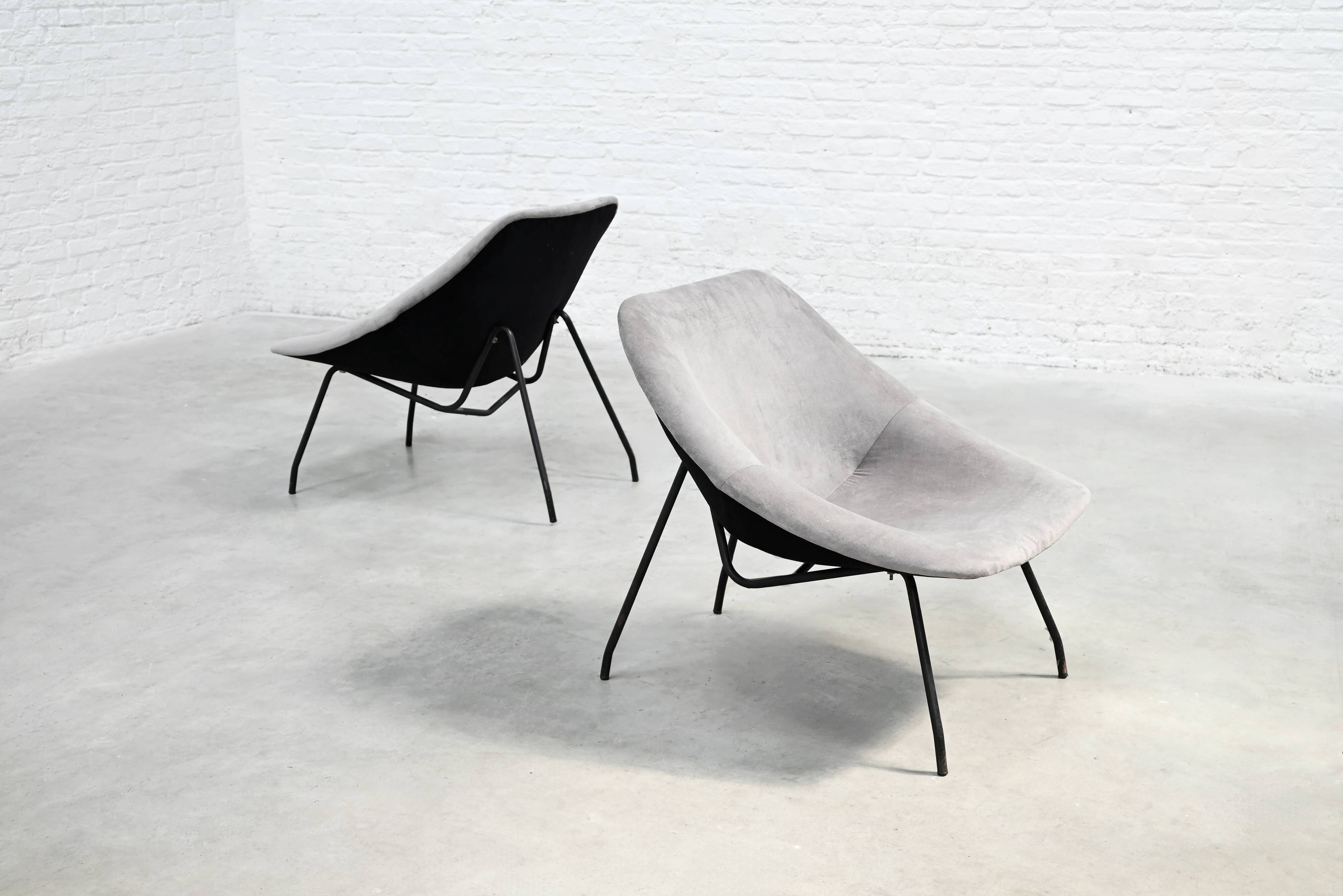 Pair of 1950's modernist lounge chairs by GAR, France