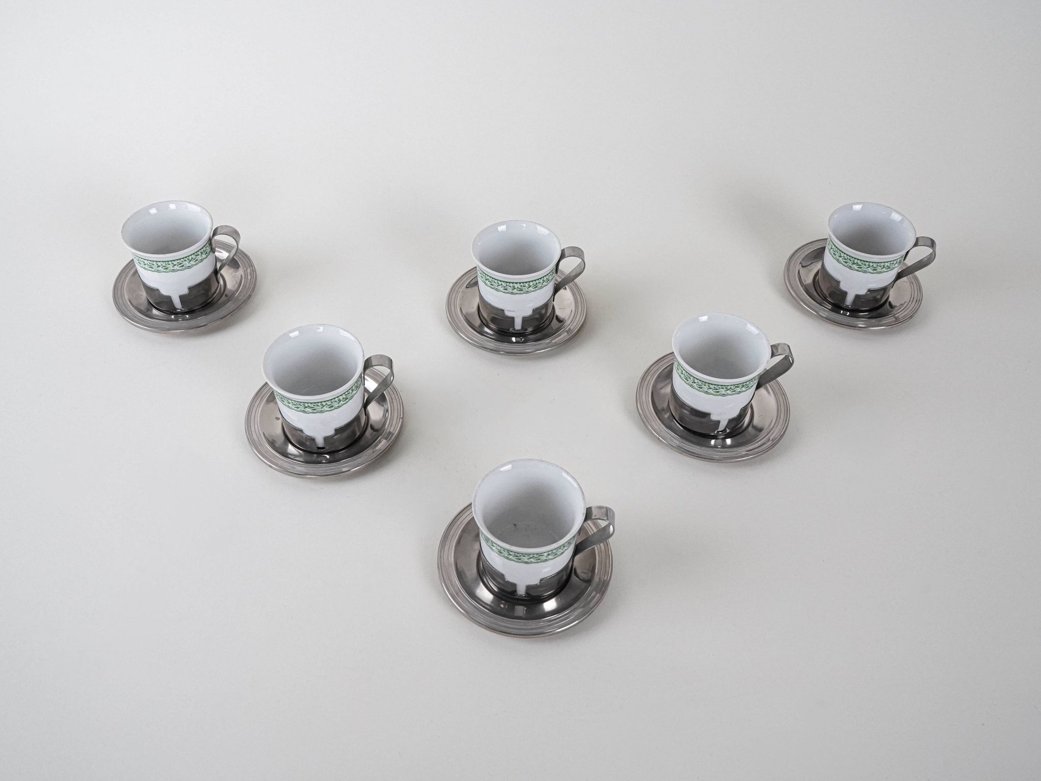 Set of espresso cups, Italian design, 1980s, made in Italy